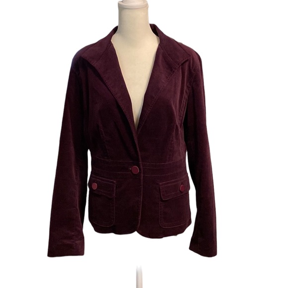 TALBOTS velvet plum blazer jacket - Picture 2 of 11